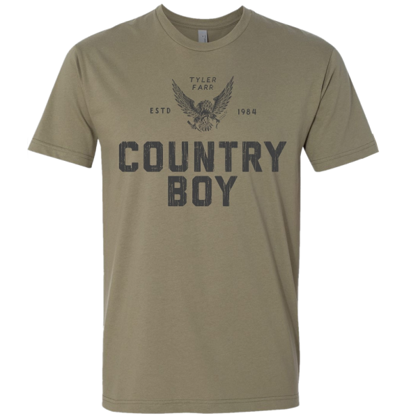 Tyler Farr Light Olive Country Boy Tee Fashion