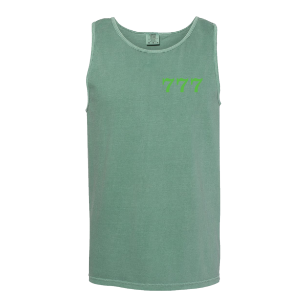 Garett Delano - Lucky 777 Tank (Neon Green Print) Hot on Sale